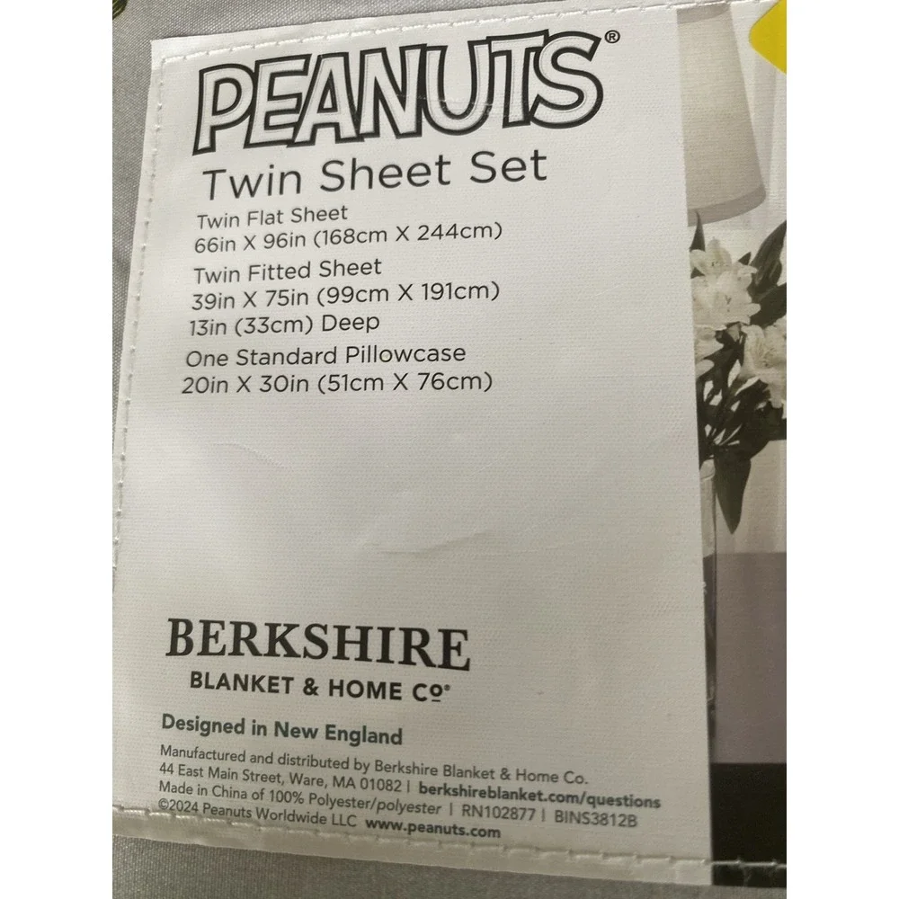 New Berkshire Peanuts Snoopy Halloween TWIN Sheet Set Gray Bats Stars Moons